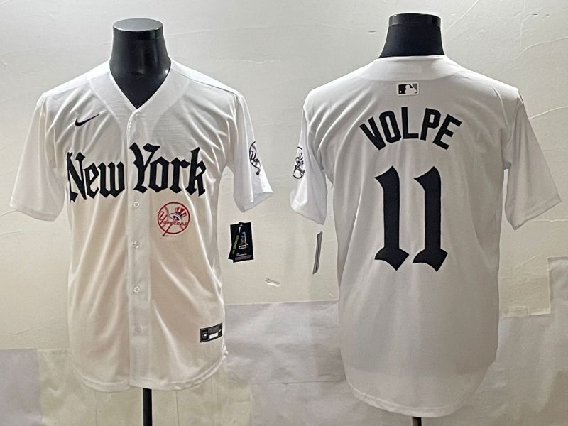 Men 2025 New York Yankees 11 Volpe White Five generations Joint Name Nike MLB Jersey style 41